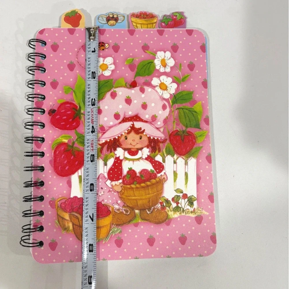 Strawberry Shortcake Tabbed Spiral Notebook Inkology Pink Dot Grid Journal 2024